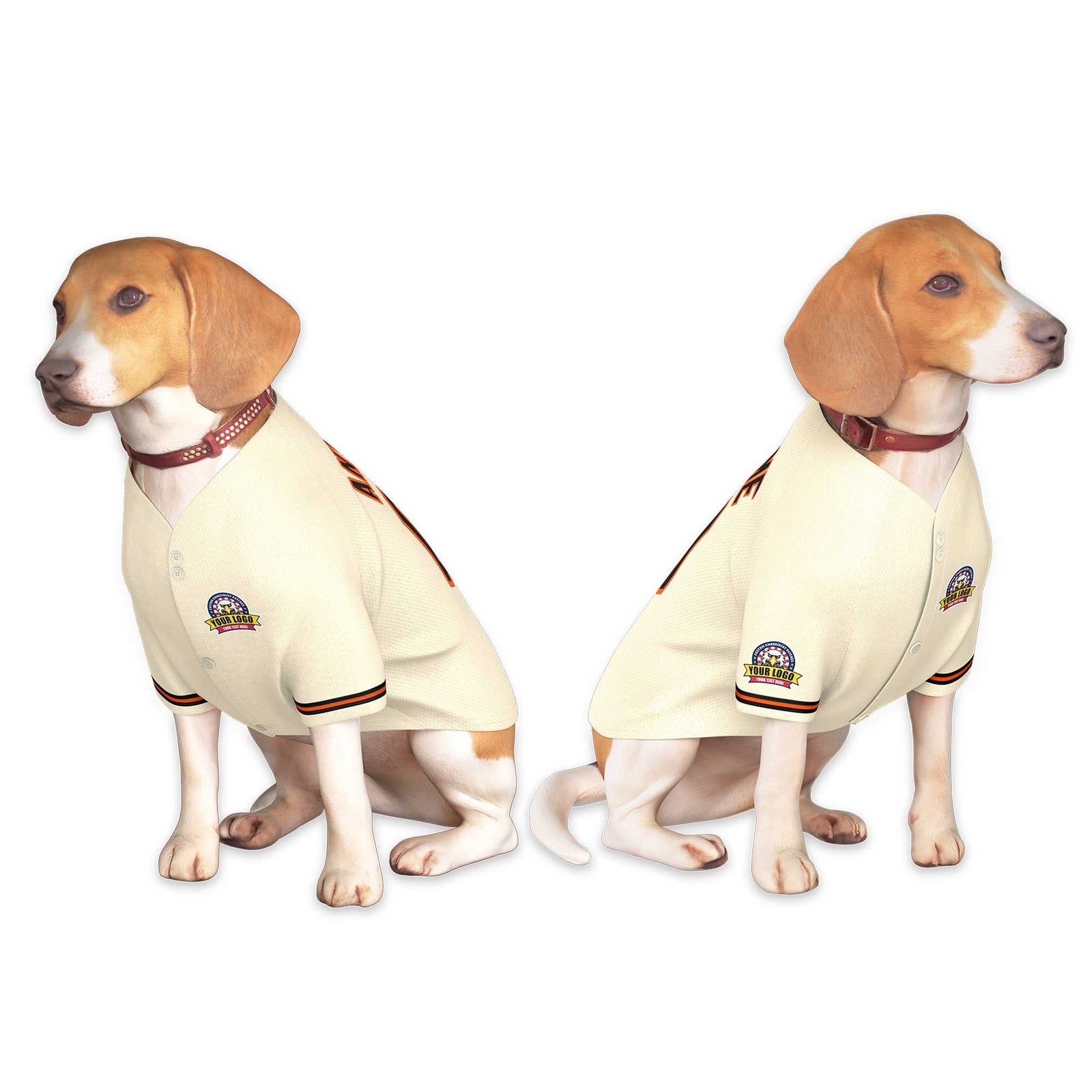 Custom Khaki Black-Orange Classic Style Dog Jersey