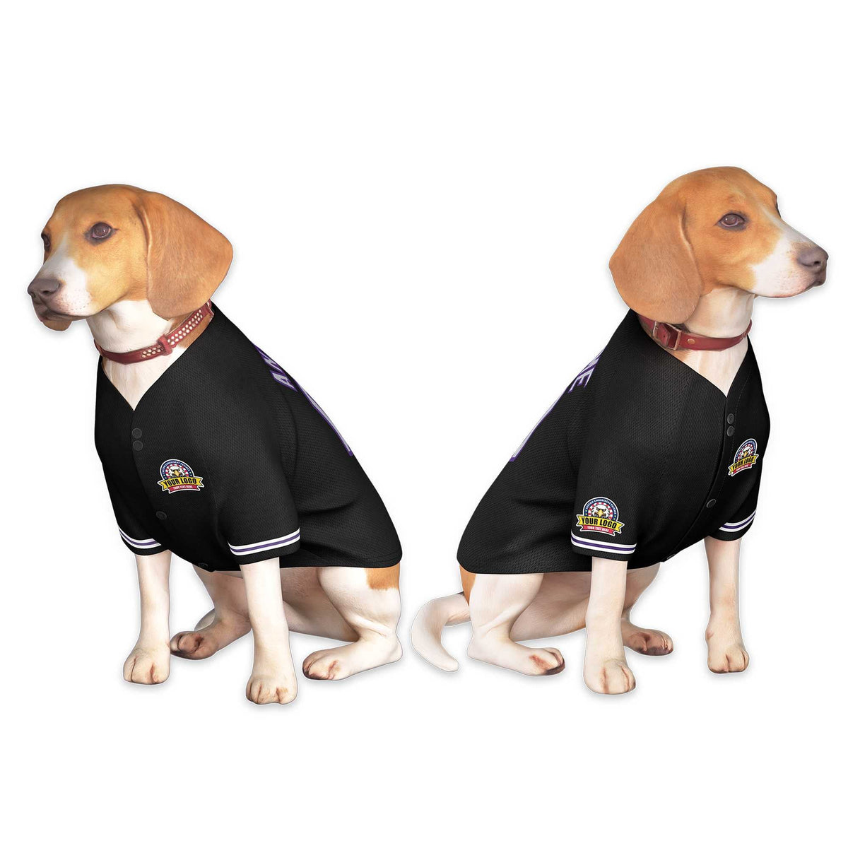 Custom Black Gray-Purple Classic Style Dog Jersey