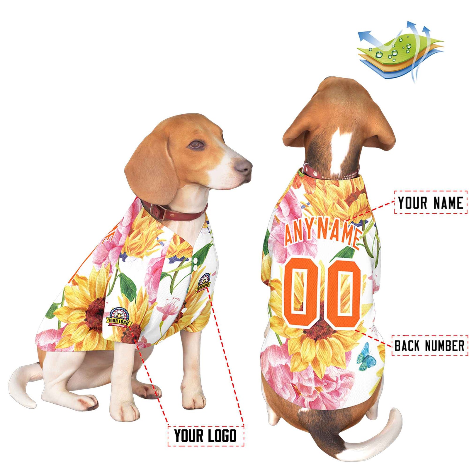 Custom Orange White Graffiti Pattern Dog Jersey