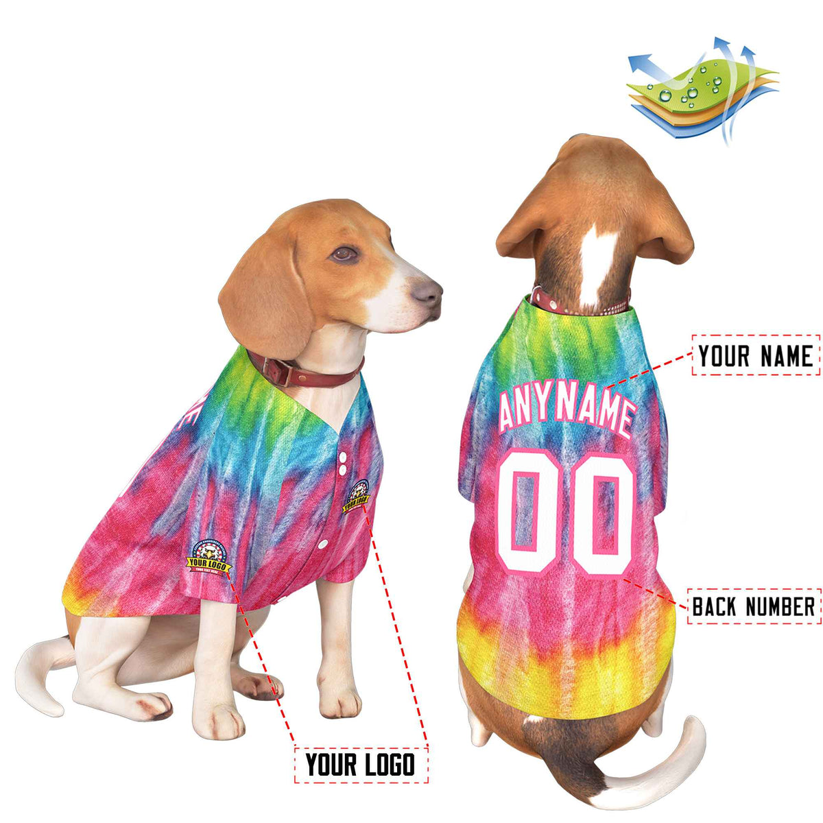 Custom White Pink Graffiti Pattern Dog Jersey