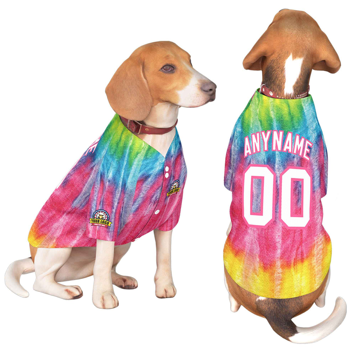 Custom White Pink Graffiti Pattern Dog Jersey