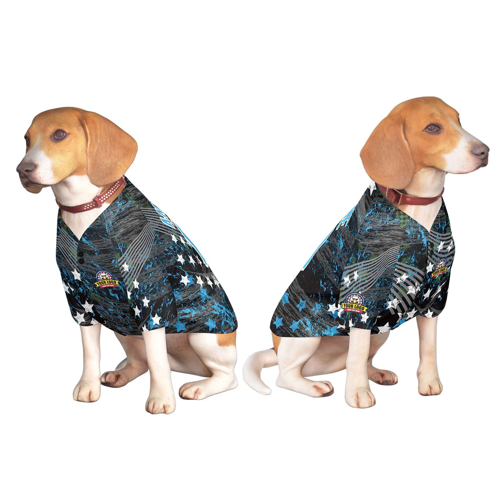 Custom Powder Blue White Graffiti Pattern Dog Jersey