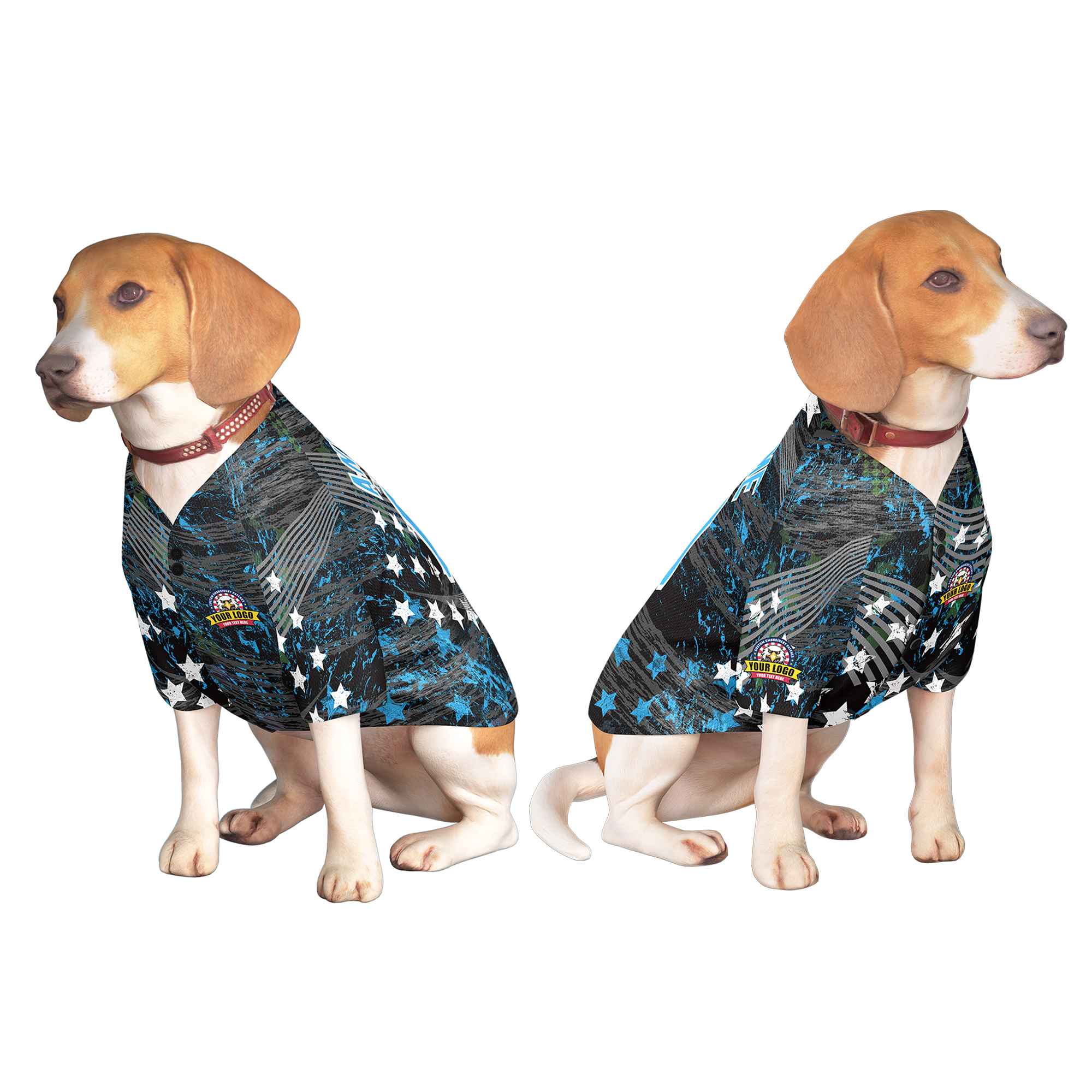Custom Powder Blue White Graffiti Pattern Dog Jersey