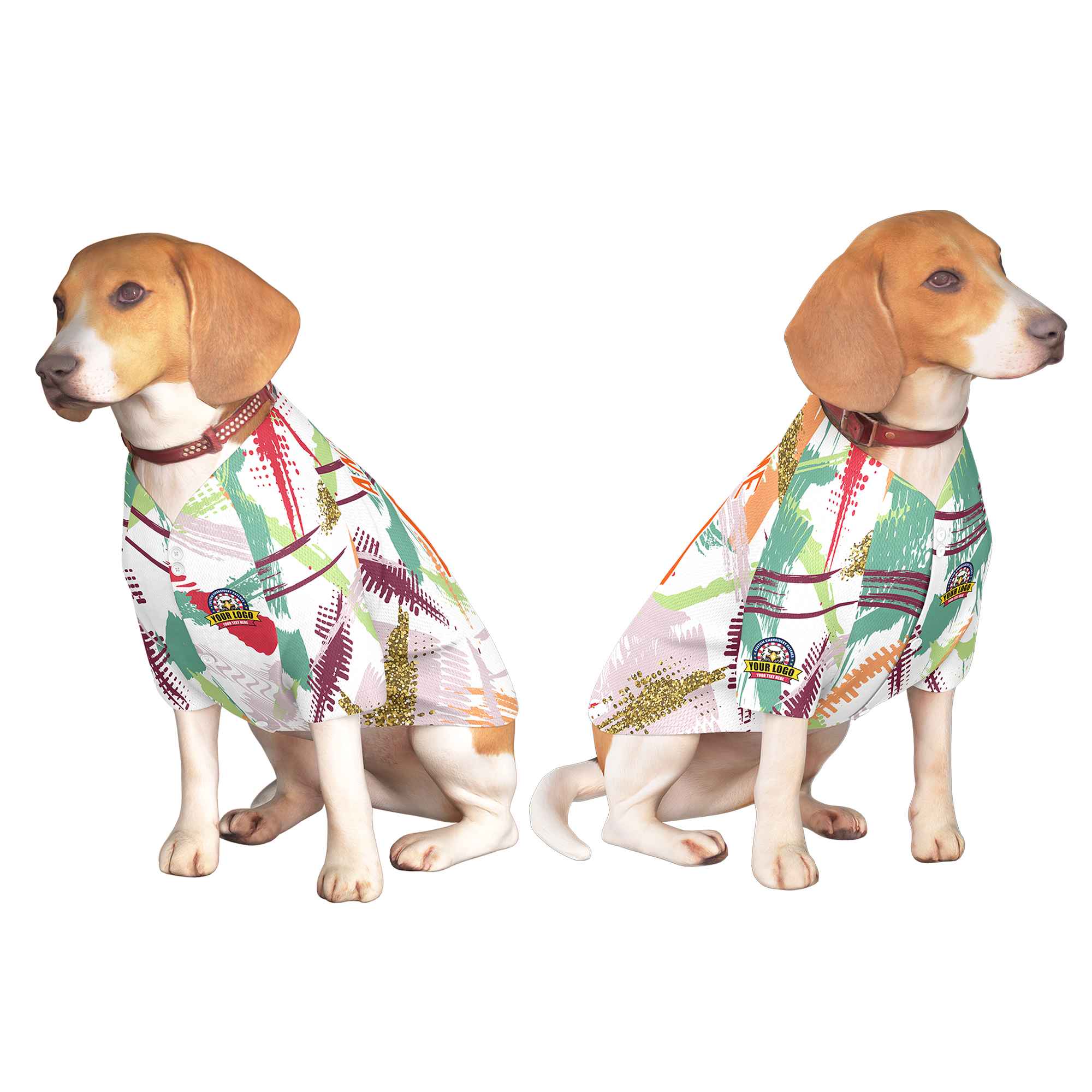 Custom Orange White Graffiti Pattern Dog Jersey