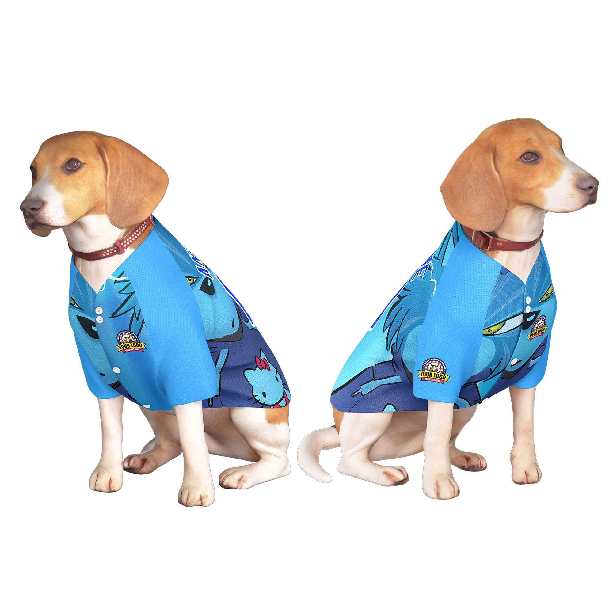 Custom Royal White Graffiti Pattern Dog Jersey