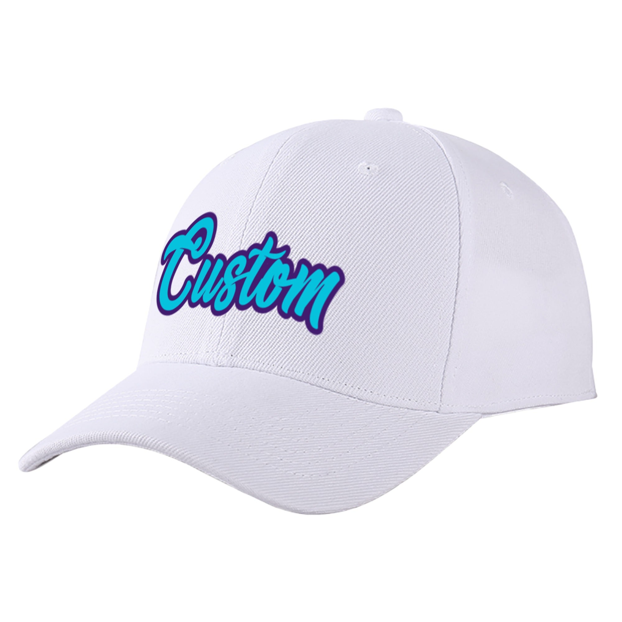 Custom White Sky Blue Baseball Cap Curved Eaves Hats Vintage Design for Men/Women/Youth