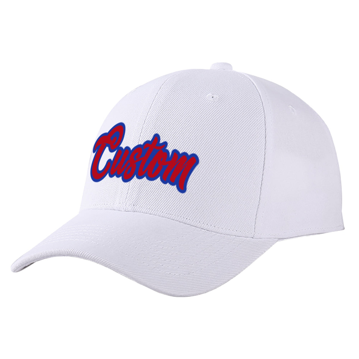 Custom White Red Baseball Cap Curved Eaves Hats Vintage Design for Men/Women/Youth