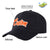 Custom Black Orange Baseball Cap Curved Eaves Hats Vintage Design for Men/Women/Youth