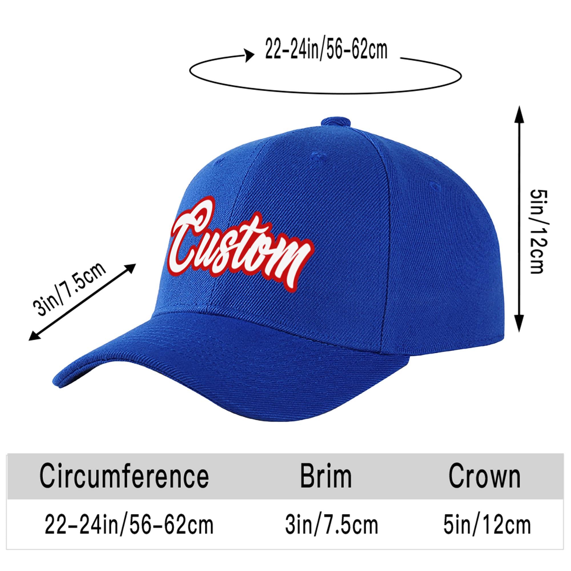 Custom Royal Blue White Baseball Cap Curved Eaves Hats Vintage Design for Men/Women/Youth