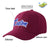 Custom Burgundy Royal Blue Baseball Cap Curved Eaves Hats Vintage Design for Men/Women/Youth