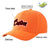 Custom Orange Black Baseball Cap Curved Eaves Hats Vintage Design for Men/Women/Youth