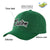 Custom Dark Green Black Baseball Cap Curved Eaves Hats Vintage Design for Men/Women/Youth