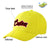 Custom Light Yellow Black Baseball Cap Curved Eaves Hats Vintage Design for Men/Women/Youth