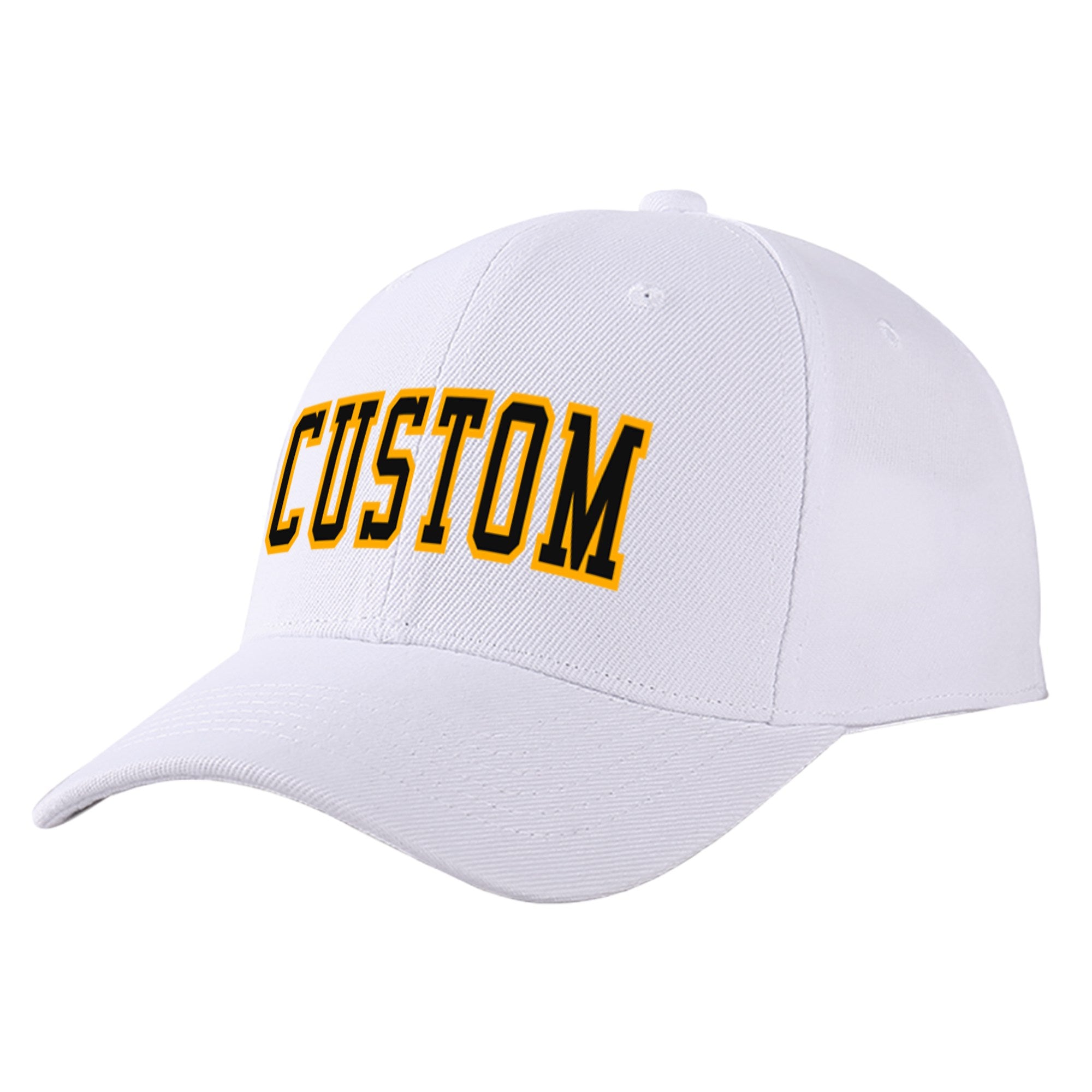 Custom White Black Baseball Cap Curved Eaves Hats Vintage Design for Men/Women/Youth