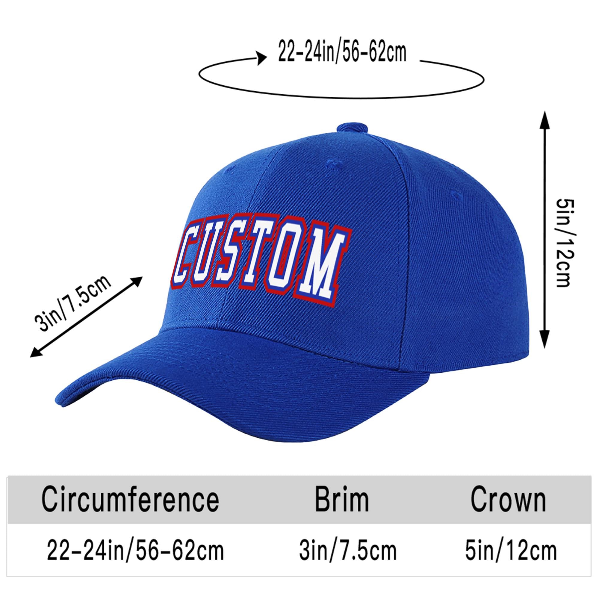 Custom Royal Blue White Baseball Cap Curved Eaves Hats Vintage Design for Men/Women/Youth