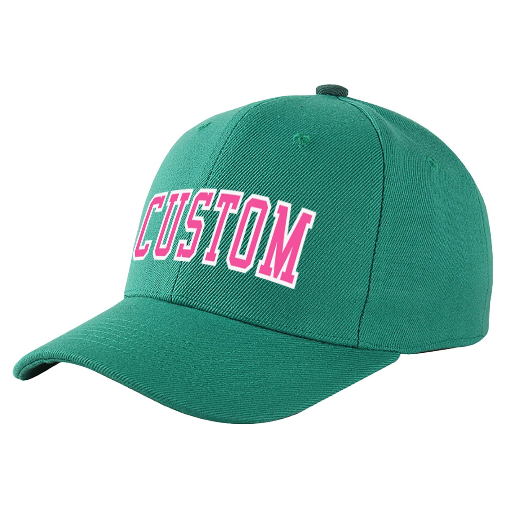 Custom Green Pink Baseball Cap Curved Eaves Hats Vintage Design for Men/Women/Youth