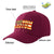 Custom Burgundy Usa Baseball Cap Curved Eaves Hats Vintage Design for Men/Women/Youth