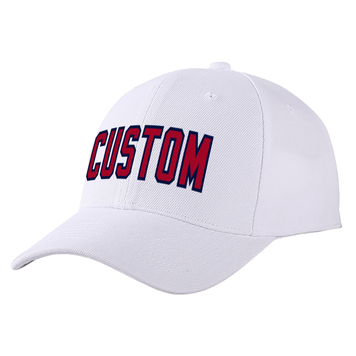 Custom White Red Baseball Cap Curved Eaves Hats Vintage Design for Men/Women/Youth