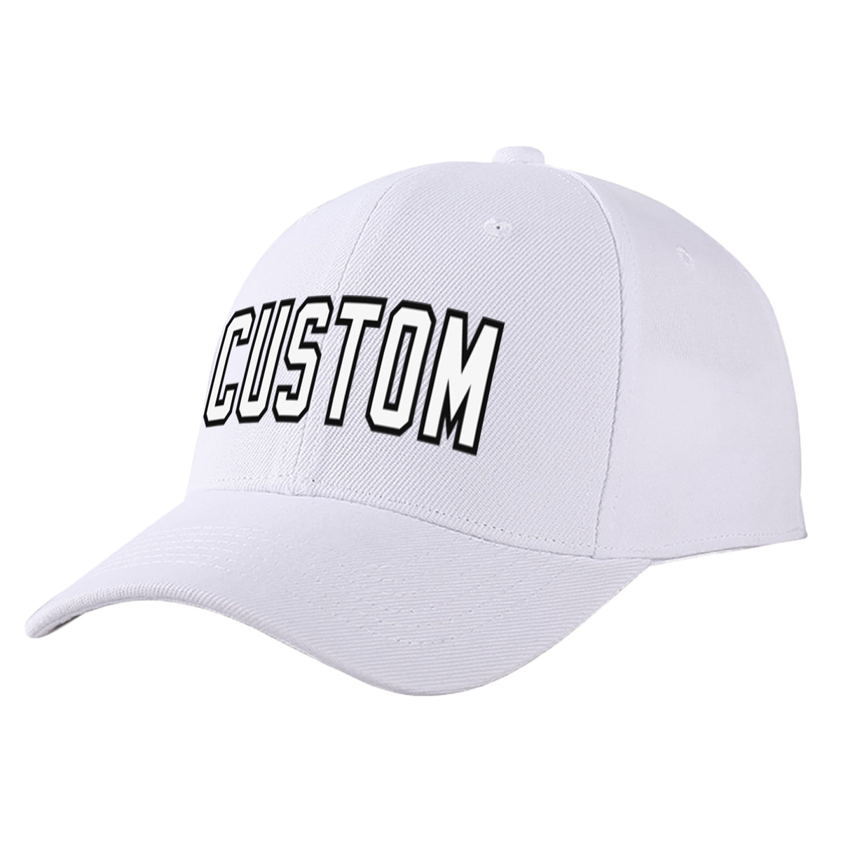 Custom White Baseball Cap Curved Eaves Hats Vintage Design for Men/Women/Youth