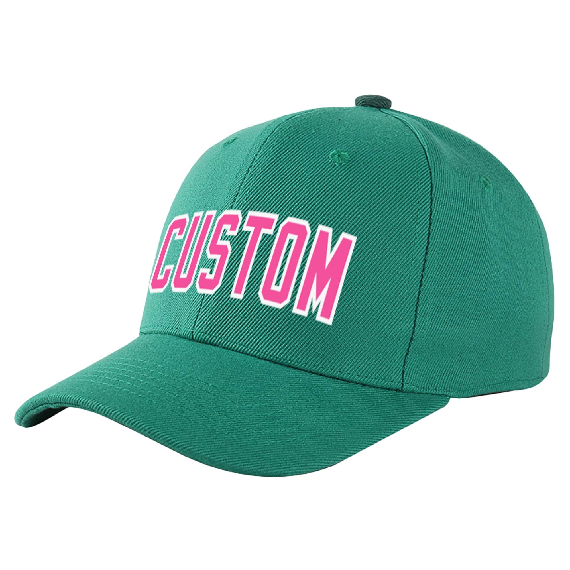 Custom Green Pink Baseball Cap Curved Eaves Hats Vintage Design for Men/Women/Youth