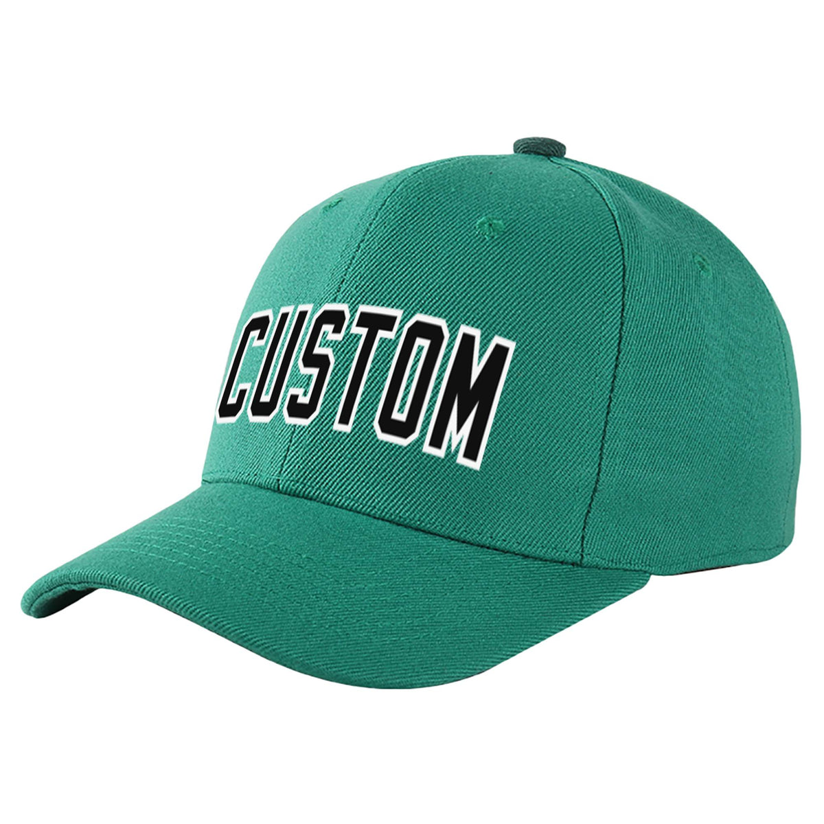 Custom Green Black Baseball Cap Curved Eaves Hats Vintage Design for Men/Women/Youth