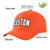 Custom Orange White Baseball Cap Curved Eaves Hats Vintage Design for Men/Women/Youth