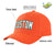 Custom Orange White Baseball Cap Curved Eaves Hats Vintage Design for Men/Women/Youth