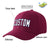 Custom Burgundy White Baseball Cap Curved Eaves Hats Vintage Design for Men/Women/Youth