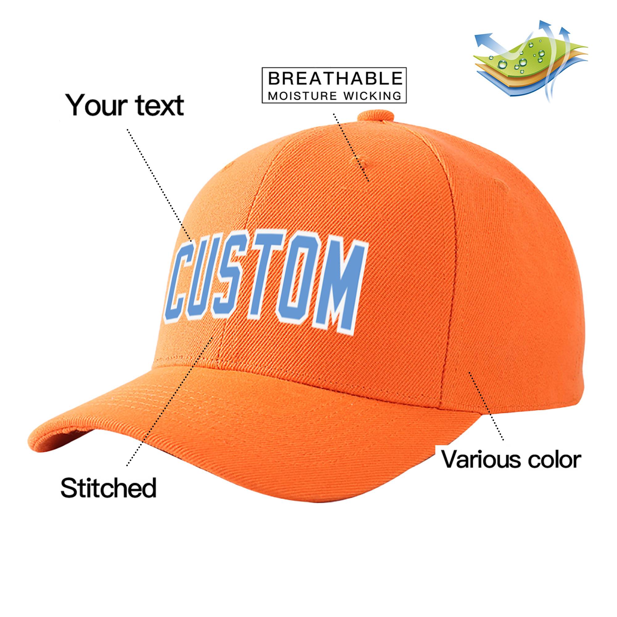 Custom Orange Royal Baseball Cap Curved Eaves Hats Vintage Design for Men/Women/Youth