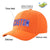 Custom Orange Royal Blue Baseball Cap Curved Eaves Hats Vintage Design for Men/Women/Youth