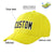 Custom Light Yellow Black Baseball Cap Curved Eaves Hats Vintage Design for Men/Women/Youth