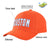 Custom Orange White Baseball Cap Curved Eaves Hats Vintage Design for Men/Women/Youth