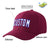 Custom Burgundy White Baseball Cap Curved Eaves Hats Vintage Design for Men/Women/Youth