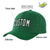 Custom Dark Green White Baseball Cap Curved Eaves Hats Vintage Design for Men/Women/Youth