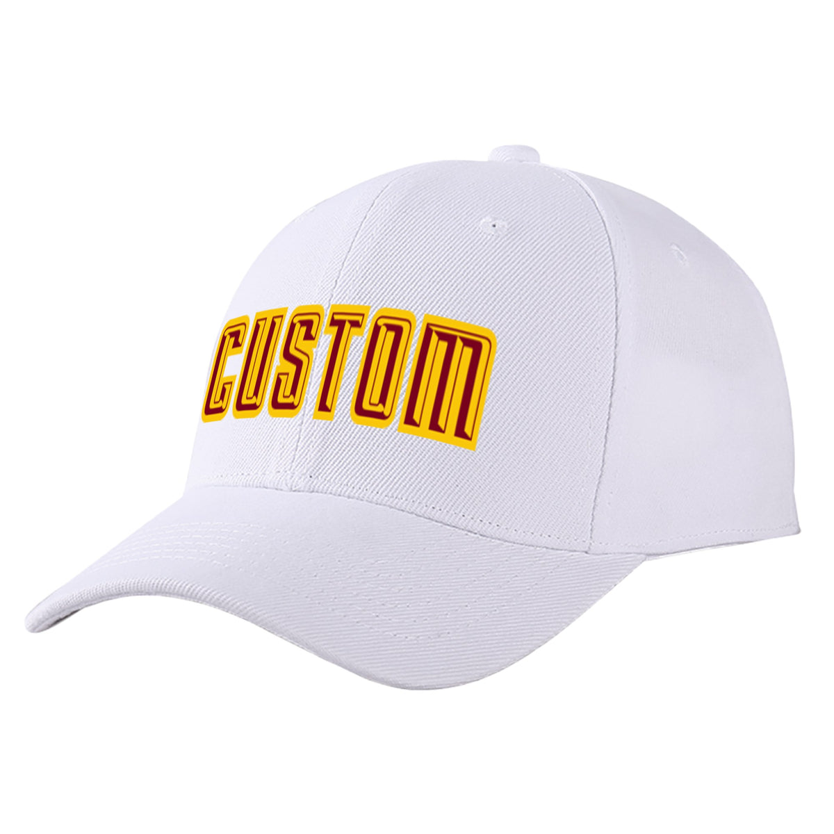 Custom White Crimson Baseball Cap Curved Eaves Hats Vintage Design for Men/Women/Youth