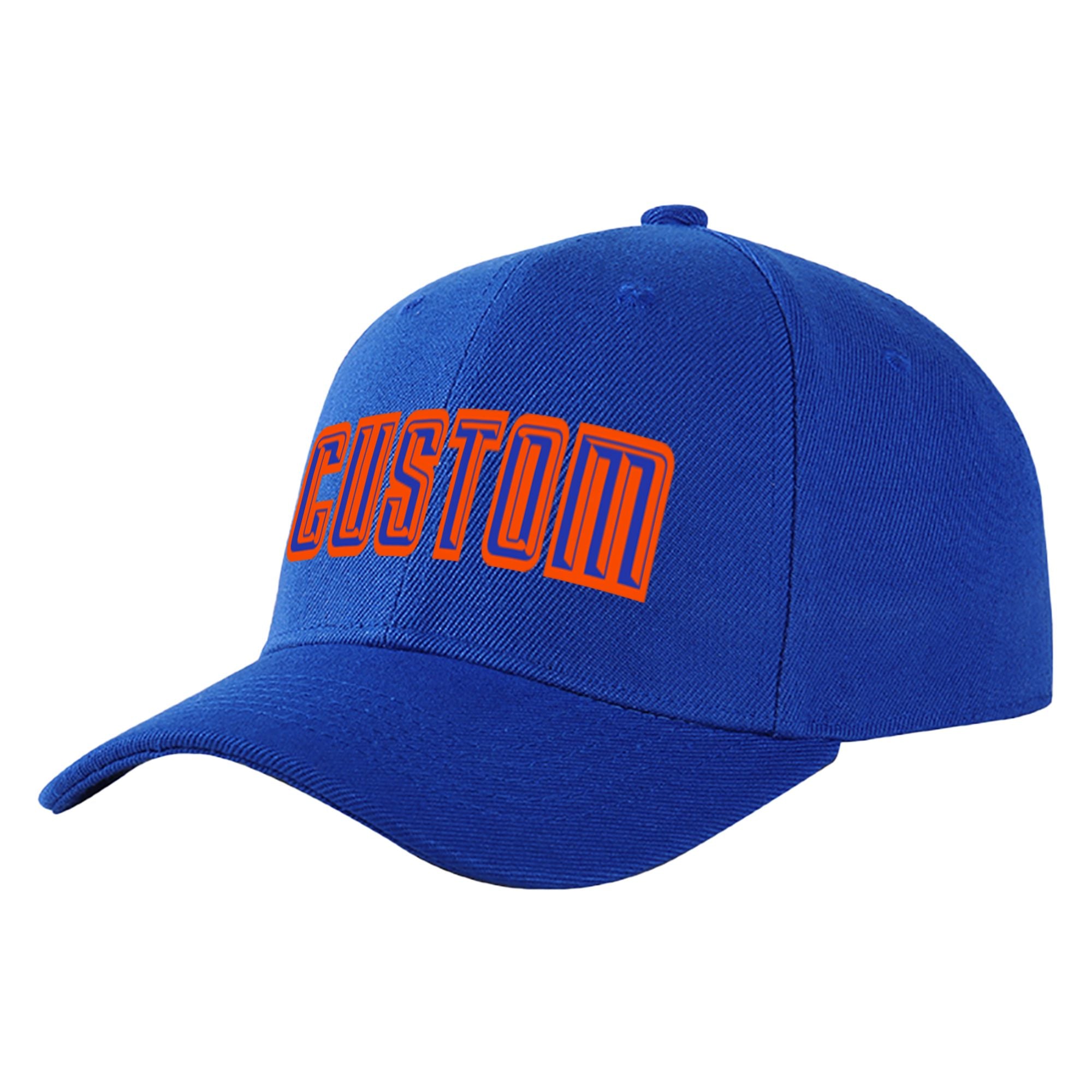 Custom Royal Blue Royal Blue Baseball Cap Curved Eaves Hats Vintage Design for Men/Women/Youth