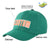 Custom Green Orange Baseball Cap Curved Eaves Hats Vintage Design for Men/Women/Youth