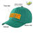 Custom Green Red Baseball Cap Curved Eaves Hats Vintage Design for Men/Women/Youth