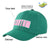 Custom Green Pink Baseball Cap Curved Eaves Hats Vintage Design for Men/Women/Youth