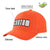 Custom Orange White Baseball Cap Curved Eaves Hats Vintage Design for Men/Women/Youth