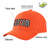 Custom Orange White Baseball Cap Curved Eaves Hats Vintage Design for Men/Women/Youth