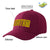 Custom Burgundy Black Baseball Cap Curved Eaves Hats Vintage Design for Men/Women/Youth