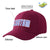 Custom Burgundy Royal Blue Baseball Cap Curved Eaves Hats Vintage Design for Men/Women/Youth