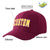 Custom Burgundy Yellow Baseball Cap Curved Eaves Hats Vintage Design for Men/Women/Youth