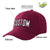 Custom Burgundy White Baseball Cap Curved Eaves Hats Vintage Design for Men/Women/Youth