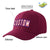 Custom Burgundy White Baseball Cap Curved Eaves Hats Vintage Design for Men/Women/Youth