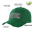 Custom Dark Green Black Baseball Cap Curved Eaves Hats Vintage Design for Men/Women/Youth