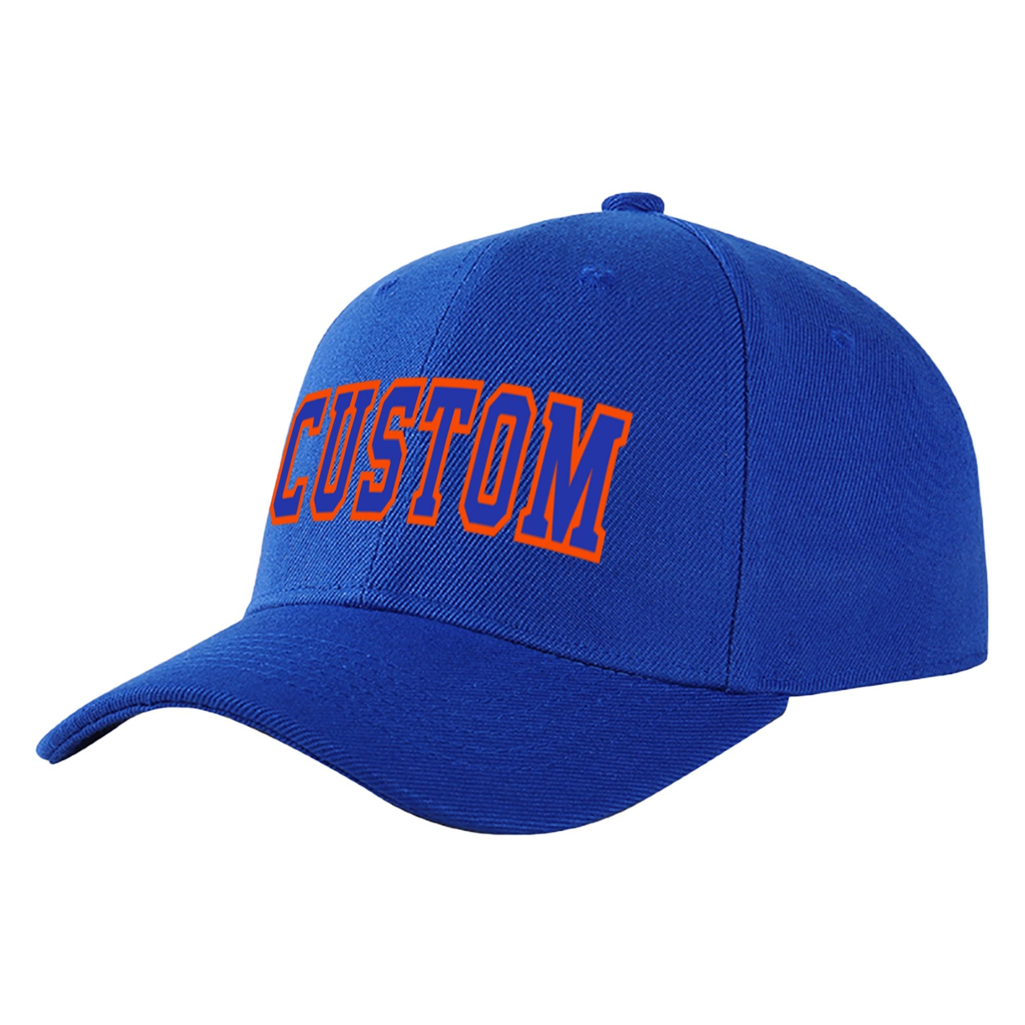 Custom Royal Blue Royal Blue Baseball Cap Curved Eaves Hats Vintage Design for Men/Women/Youth