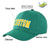 Custom Green Yellow Baseball Cap Curved Eaves Hats Vintage Design for Men/Women/Youth