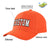 Custom Orange White Baseball Cap Curved Eaves Hats Vintage Design for Men/Women/Youth